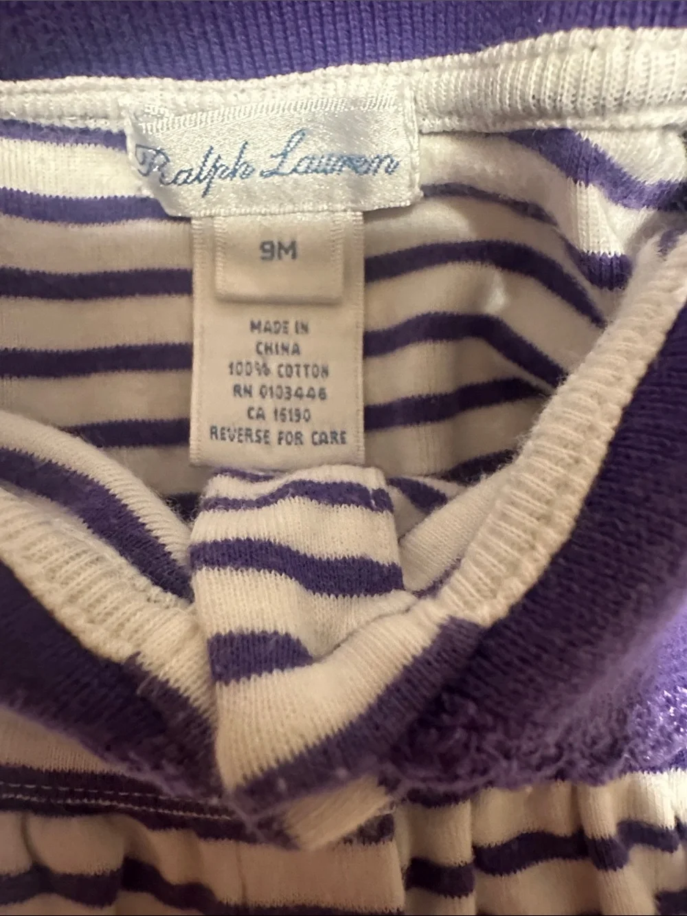 Ralph Lauren White and Purple Striped Polo Dress